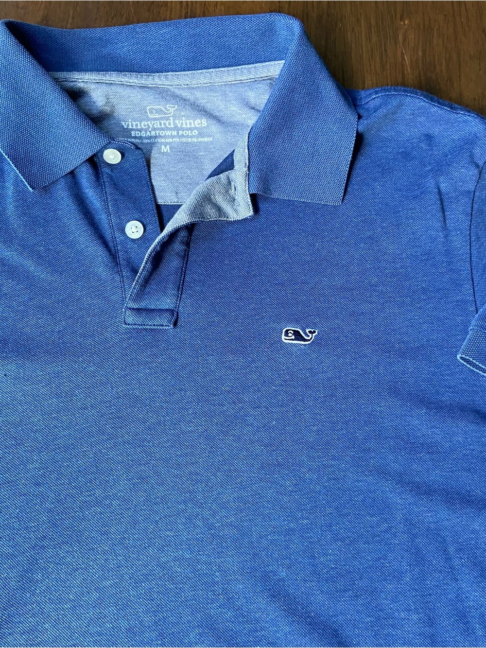 Vineyard Vines Edgartown Polo Mens M Blue Short Sleeve Embroidered Whale Shirt